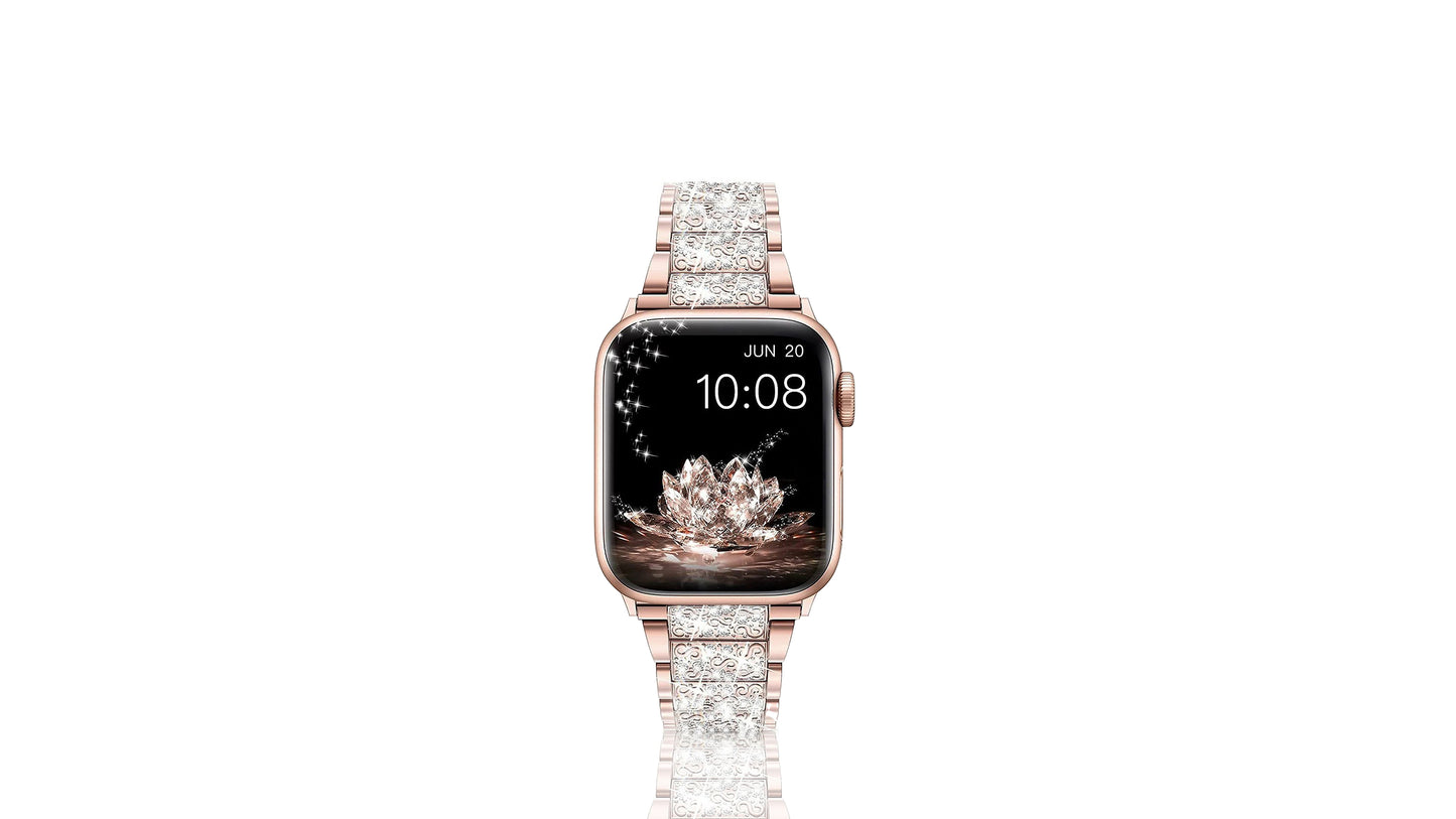 Xurybands Luxus Diamant Armband Roségold für Apple Watch