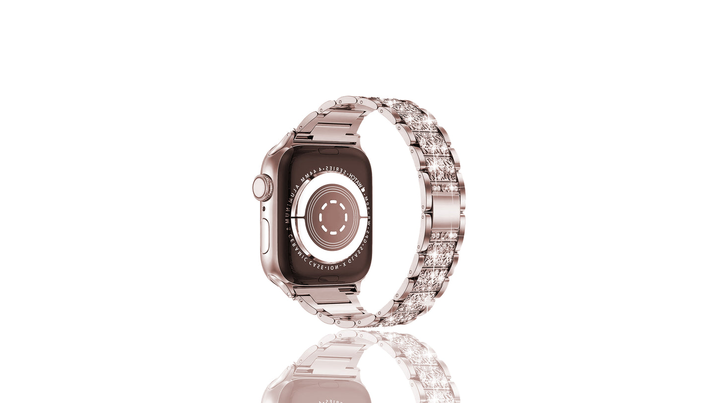 Xurybands Luxus Diamant Armband Roségold für Apple Watch