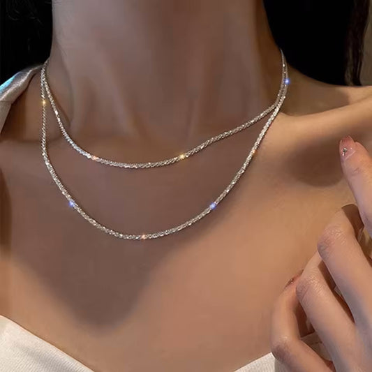 Xurybands Luxus Funkelnde Träume Doppel-Halskettenset Silber