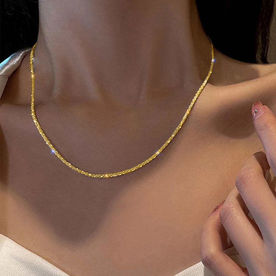 Xurybands Luxus Funkelnde Träume Halskette Gold